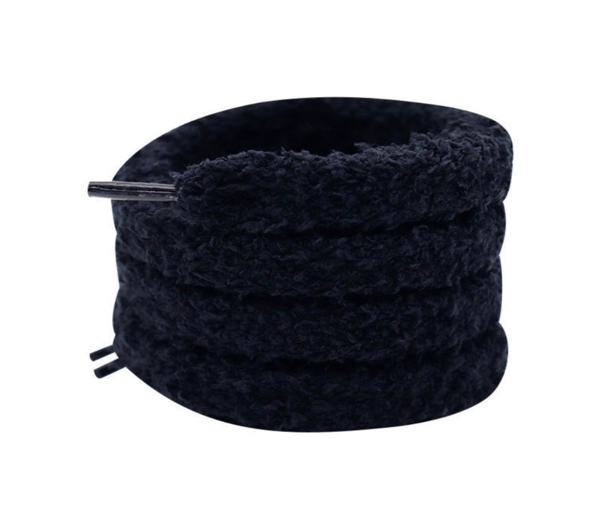 Fluffy Flat Laces 'BLACK'