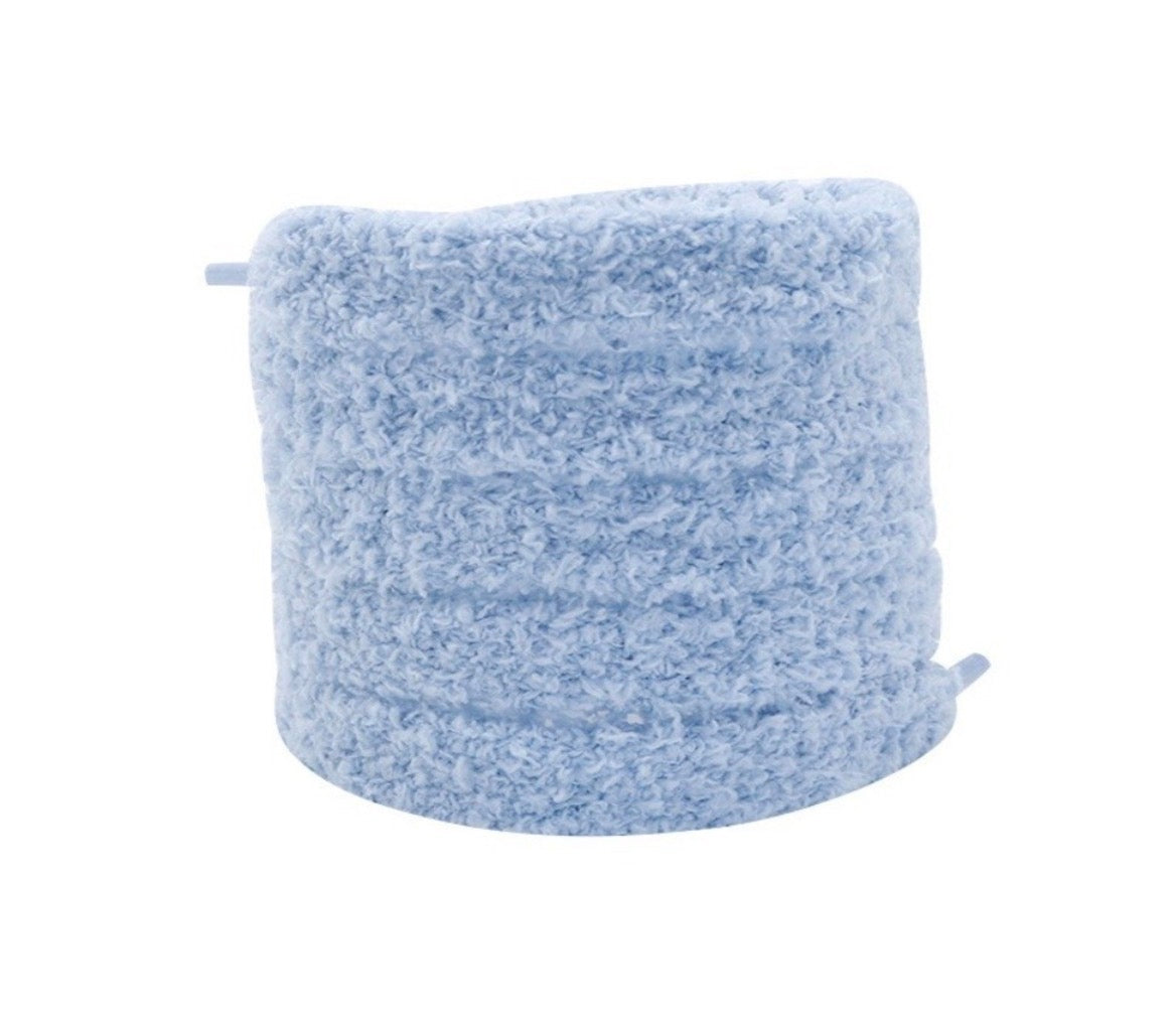 Fluffy Flat Laces 'BLUE'
