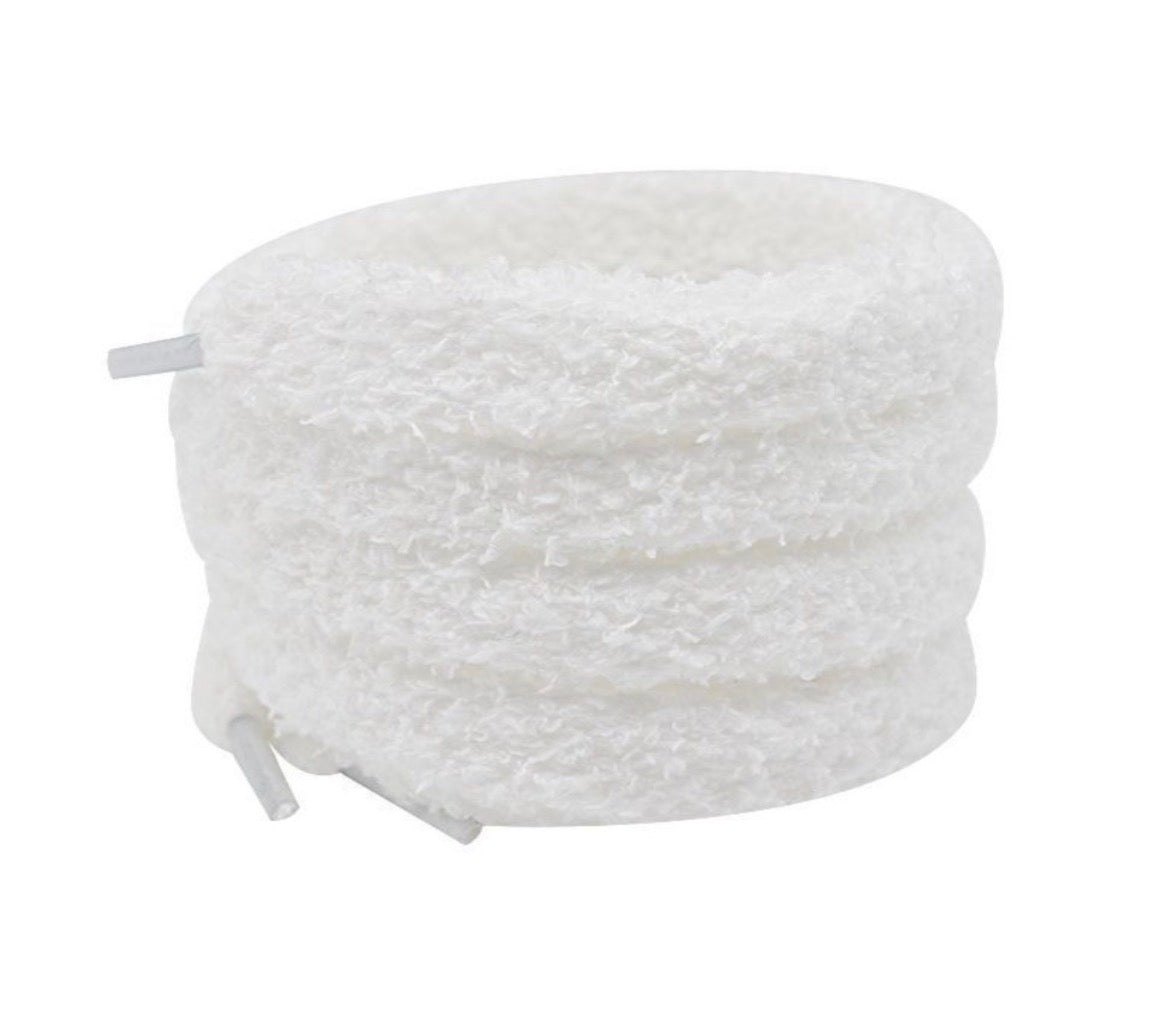 Fluffy Flat Laces 'WHITE'
